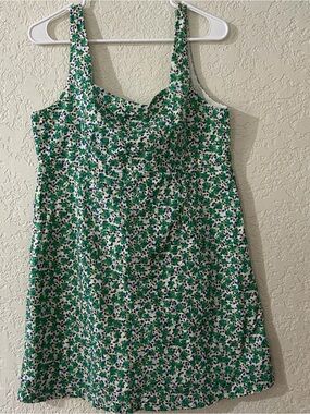 Green & Blue Floral Tank Dress - Women's Sleeveless dress